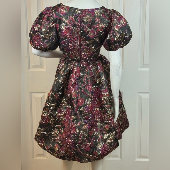 Jessakae Elegant Black and Purple Floral Dress Size Medium. - Picture 11 of 16